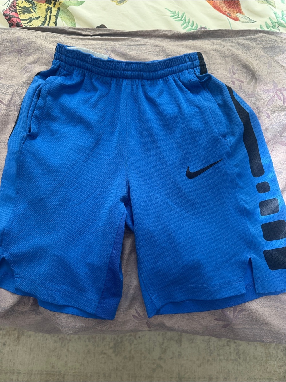 Nike Boy’s Royal Blue Mesh Athletic Shorts with Black Accents and Pockets